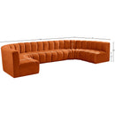  Manufacturer Color_Cognac -- Arc 150" Cognac Velvet Upholstered 8 pc Modular Sectional IMAGE 15