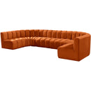  Manufacturer Color_Cognac -- Arc 150" Cognac Velvet Upholstered 8 pc Modular Sectional IMAGE 6