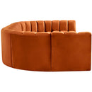  Manufacturer Color_Cognac -- Arc 150" Cognac Velvet Upholstered 8 pc Modular Sectional IMAGE 7