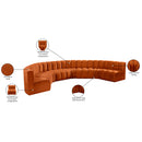  Manufacturer Color_Cognac -- Arc 162" Cognac Velvet Upholstered 8 pc Modular Sectional IMAGE 15