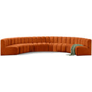  Manufacturer Color_Cognac -- Arc 162" Cognac Velvet Upholstered 8 pc Modular Sectional IMAGE 1