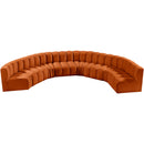  Manufacturer Color_Cognac -- Arc 162" Cognac Velvet Upholstered 8 pc Modular Sectional IMAGE 4