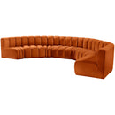  Manufacturer Color_Cognac -- Arc 162" Cognac Velvet Upholstered 8 pc Modular Sectional IMAGE 6