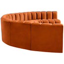  Manufacturer Color_Cognac -- Arc 162" Cognac Velvet Upholstered 8 pc Modular Sectional IMAGE 7