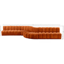  Manufacturer Color_Cognac -- Arc 197" Cognac Velvet Upholstered 8 pc Modular Sectional IMAGE 16