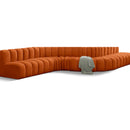 Meridian Arc Cognac Velvet 8 pc Modular Sectional IMAGE 1