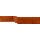  Manufacturer Color_Cognac -- Arc 197" Cognac Velvet Upholstered 8 pc Modular Sectional IMAGE 3