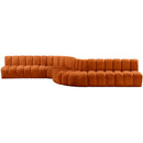  Manufacturer Color_Cognac -- Arc 197" Cognac Velvet Upholstered 8 pc Modular Sectional IMAGE 7