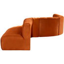 Meridian Arc Cognac Velvet 8 pc Modular Sectional IMAGE 8