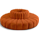 Meridian Arc Cognac Velvet 8 pc Modular Sectional IMAGE 1