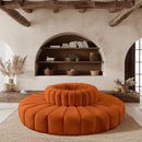 Meridian Arc Cognac Velvet 8 pc Modular Sectional IMAGE 2