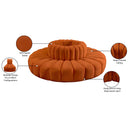 Meridian Arc Cognac Velvet 8 pc Modular Sectional IMAGE 7