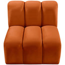  Manufacturer Color_Cognac -- Arc Cognac Velvet Upholstered Modular Straight Chair IMAGE 4