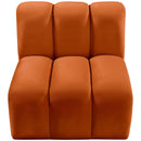 Meridian Arc Cognac Velvet Straight Chair IMAGE 4