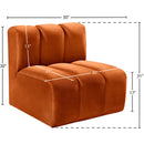  Manufacturer Color_Cognac -- Arc Cognac Velvet Upholstered Modular Straight Chair IMAGE 7