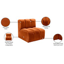 Meridian Arc Cognac Velvet Straight Chair IMAGE 8