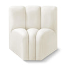  Manufacturer Color_Cream -- Arc Cream Velvet Upholstered Modular Curved Corner Chair IMAGE 1
