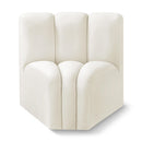 Meridian Arc Cream Velvet Curved Corner IMAGE 1