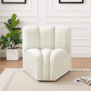  Manufacturer Color_Cream -- Arc Cream Velvet Upholstered Modular Curved Corner Chair IMAGE 2