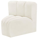  Manufacturer Color_Cream -- Arc Cream Velvet Upholstered Modular Curved Corner Chair IMAGE 6