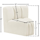  Manufacturer Color_Cream -- Arc Cream Velvet Upholstered Modular Curved Corner Chair IMAGE 8