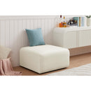  Manufacturer Color_Cream -- Arc Cream Velvet Upholstered Modular Ottoman IMAGE 2