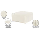 Meridian Arc Cream Velvet Ottoman IMAGE 8
