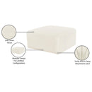  Manufacturer Color_Cream -- Arc Cream Velvet Upholstered Modular Ottoman IMAGE 8