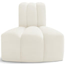  Manufacturer Color_Cream -- Arc Cream Velvet Upholstered Modular Reverse Corner Chair IMAGE 1