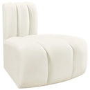  Manufacturer Color_Cream -- Arc Cream Velvet Upholstered Modular Reverse Corner Chair IMAGE 5