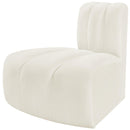  Manufacturer Color_Cream -- Arc Cream Velvet Upholstered Modular Reverse Corner Chair IMAGE 6