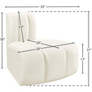  Manufacturer Color_Cream -- Arc Cream Velvet Upholstered Modular Reverse Corner Chair IMAGE 8