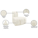  Manufacturer Color_Cream -- Arc Cream Velvet Upholstered Modular Reverse Corner Chair IMAGE 9