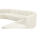  Manufacturer Color_Cream -- Arc 161" Cream Velvet Upholstered 10 pc Modular Sectional IMAGE 10