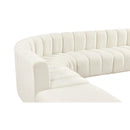  Manufacturer Color_Cream -- Arc 161" Cream Velvet Upholstered 10 pc Modular Sectional IMAGE 11