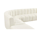 Meridian Arc Cream Velvet 10 pc Modular Sectional IMAGE 11
