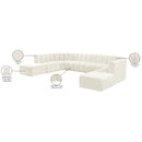  Manufacturer Color_Cream -- Arc 161" Cream Velvet Upholstered 10 pc Modular Sectional IMAGE 17