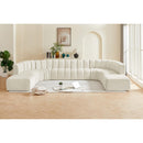  Manufacturer Color_Cream -- Arc 161" Cream Velvet Upholstered 10 pc Modular Sectional IMAGE 2