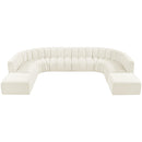  Manufacturer Color_Cream -- Arc 161" Cream Velvet Upholstered 10 pc Modular Sectional IMAGE 4