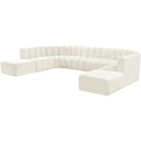  Manufacturer Color_Cream -- Arc 161" Cream Velvet Upholstered 10 pc Modular Sectional IMAGE 5