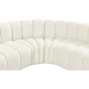 Meridian Arc Cream Velvet 10 pc Modular Sectional IMAGE 8
