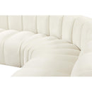 Meridian Arc Cream Velvet 10 pc Modular Sectional IMAGE 9