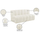  Manufacturer Color_Cream -- Arc 60" Cream Velvet Upholstered 2 pc Modular Sectional IMAGE 10