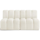  Manufacturer Color_Cream -- Arc 60" Cream Velvet Upholstered 2 pc Modular Sectional IMAGE 1