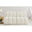 Manufacturer Color_Cream -- Arc 60" Cream Velvet Upholstered 2 pc Modular Sectional IMAGE 2