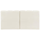  Manufacturer Color_Cream -- Arc 60" Cream Velvet Upholstered 2 pc Modular Sectional IMAGE 3