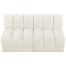  Manufacturer Color_Cream -- Arc 60" Cream Velvet Upholstered 2 pc Modular Sectional IMAGE 4