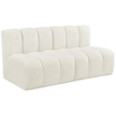 Meridian Arc Cream Velvet 2 pc Modular Sectional IMAGE 5