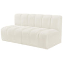  Manufacturer Color_Cream -- Arc 60" Cream Velvet Upholstered 2 pc Modular Sectional IMAGE 6