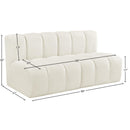 Meridian Arc Cream Velvet 2 pc Modular Sectional IMAGE 9